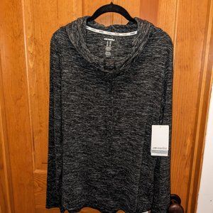 New Marika long sleeve tee shirt hoodie. Gray. Women's XL